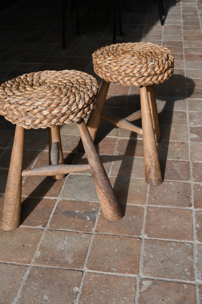 Pair Of Stools By Audoux Minet-photo-8