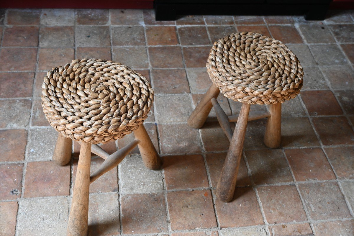 Pair Of Stools By Audoux Minet