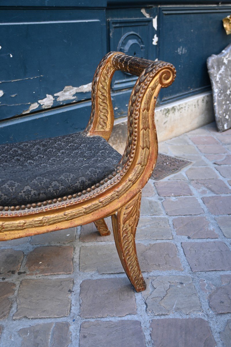 Curule Stool In Gilded Wood From The Directoire Period-photo-4