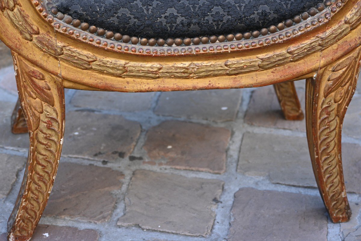 Curule Stool In Gilded Wood From The Directoire Period-photo-5