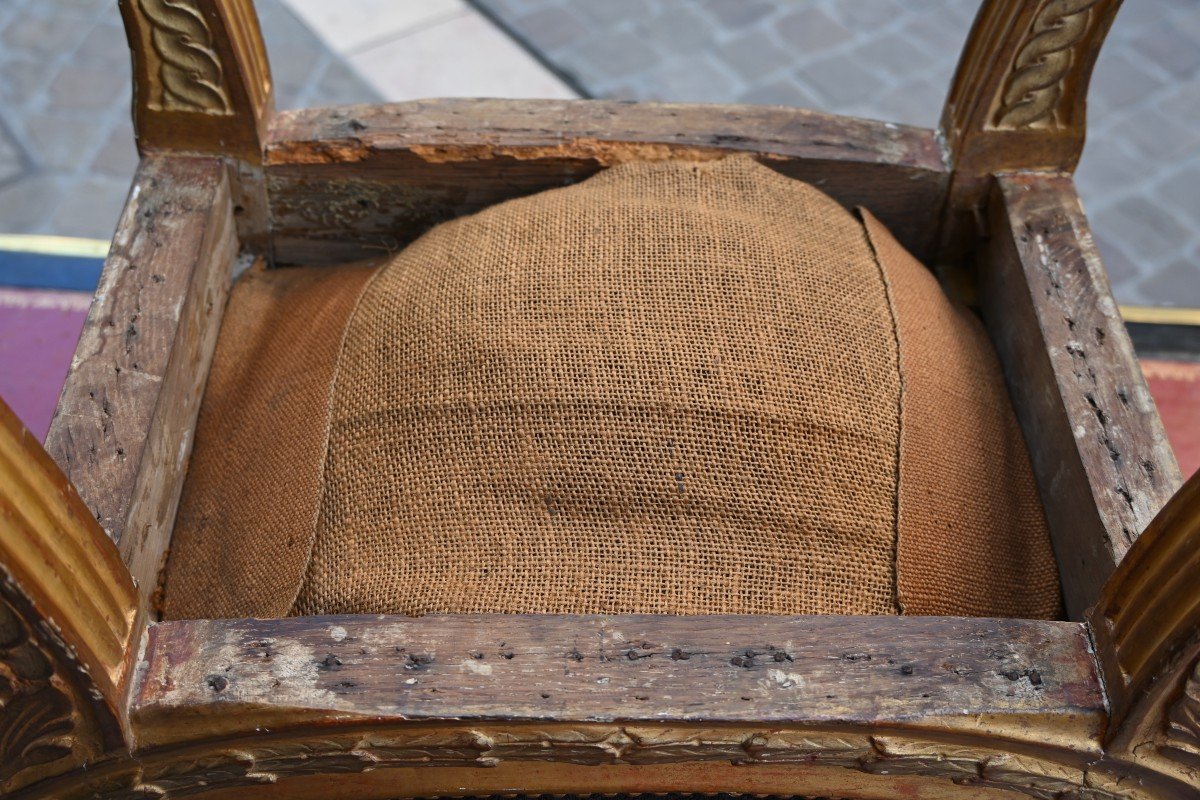 Curule Stool In Gilded Wood From The Directoire Period-photo-7