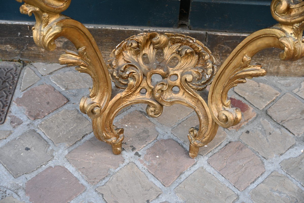 Louis XV Period Gilded Wood Wall Console From The 18th Century-photo-1