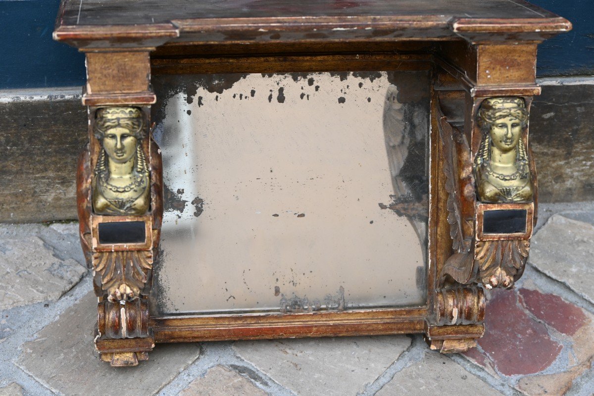 Shelf With Mirrored Bottom And Sphinxes, Empire Period, 19th Century-photo-2