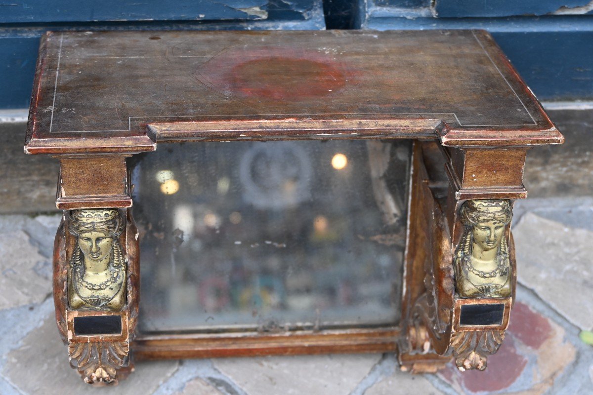 Shelf With Mirrored Bottom And Sphinxes, Empire Period, 19th Century-photo-6