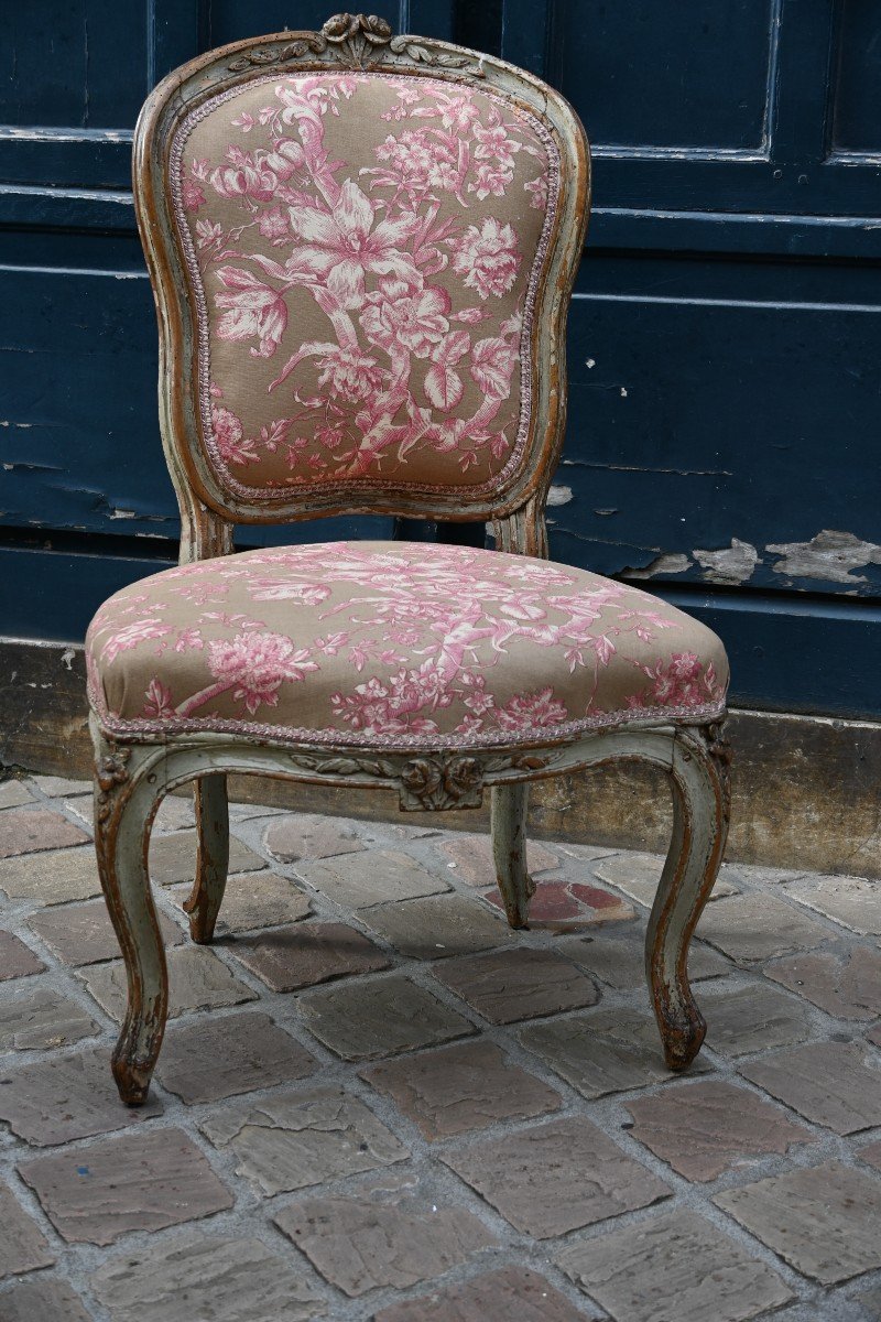 Chaise Chauffeuse D Epoque Louis XV  Estampillée De Carpentier-photo-3