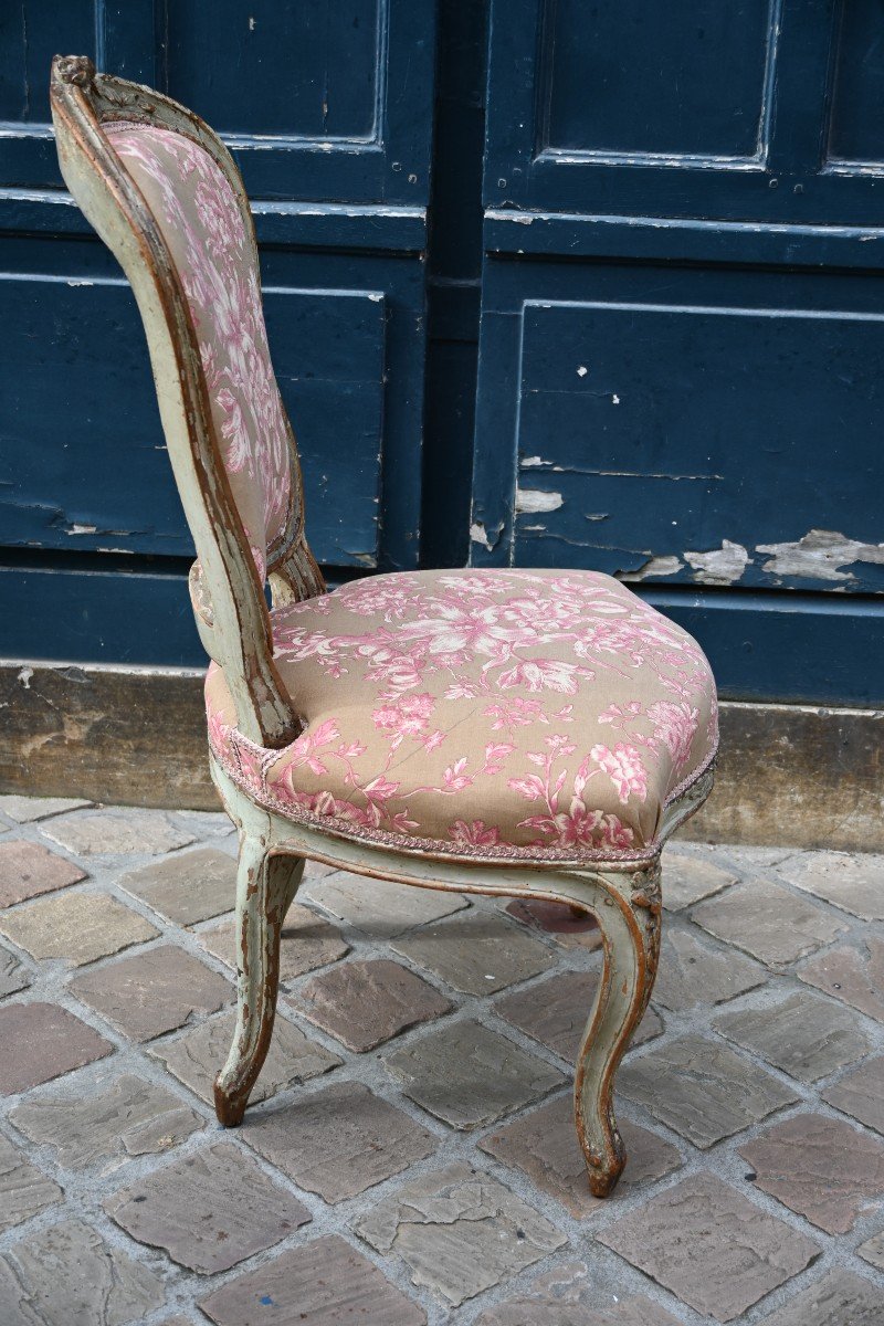 Chaise Chauffeuse D Epoque Louis XV  Estampillée De Carpentier-photo-3