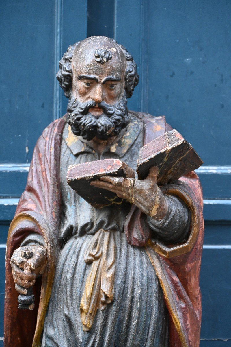 Beautiful Sculpture Of Saint Peter From The Early 18th Century-photo-2