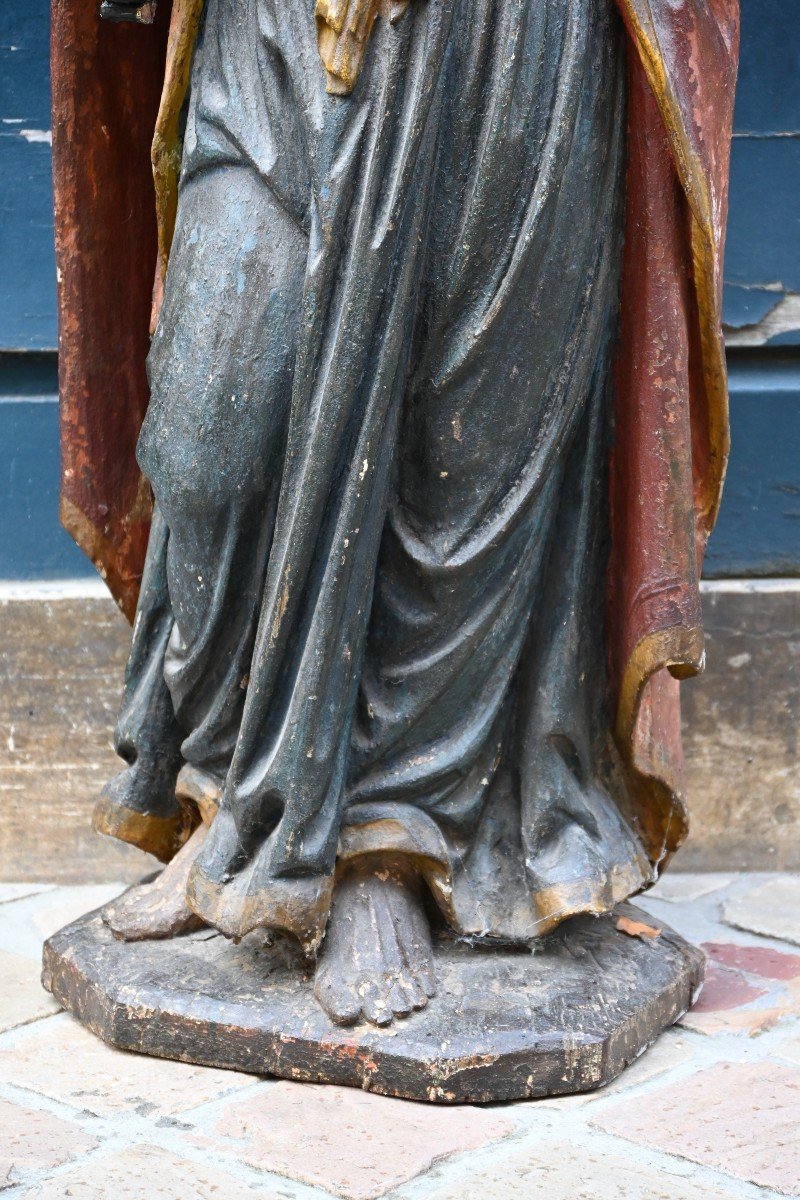 Beautiful Sculpture Of Saint Peter From The Early 18th Century-photo-4