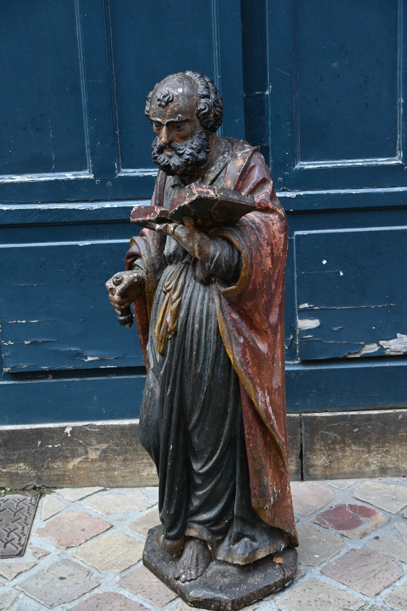 Beautiful Sculpture Of Saint Peter From The Early 18th Century-photo-3