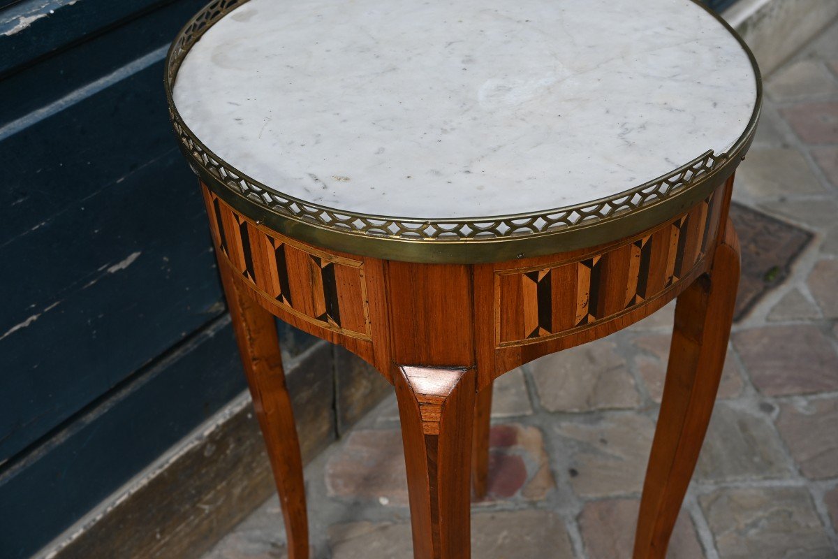 Small Circular Coffee Table From The Transitional Period, 18th Century-photo-2