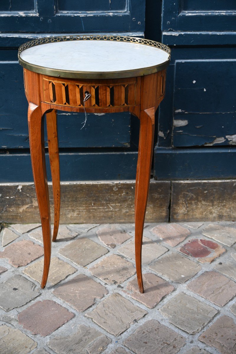 Small Circular Coffee Table From The Transitional Period, 18th Century