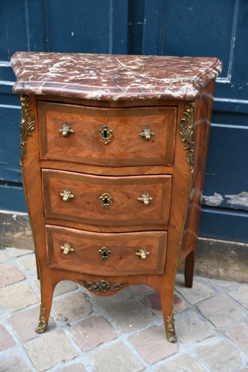 Small Louis XV Period Ellaume Stamped Chest Of Drawers  -photo-3