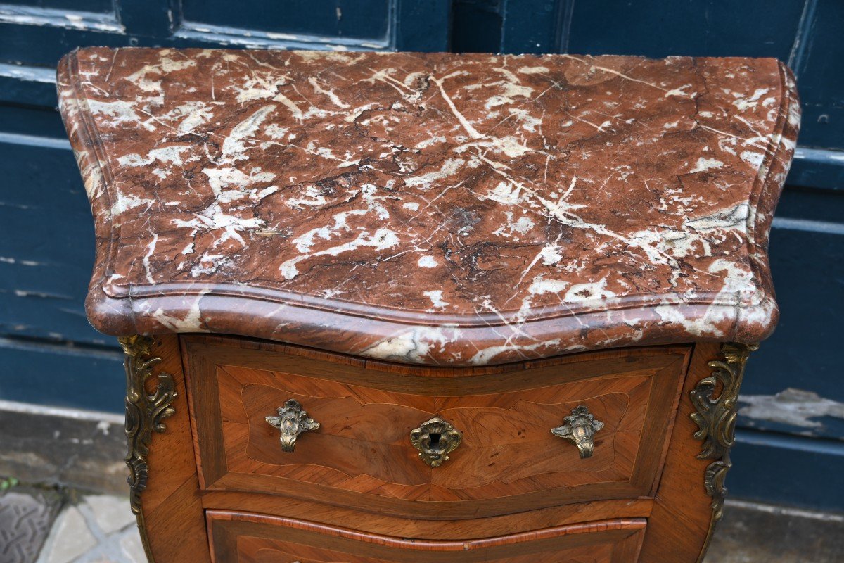 Small Louis XV Period Ellaume Stamped Chest Of Drawers  -photo-4