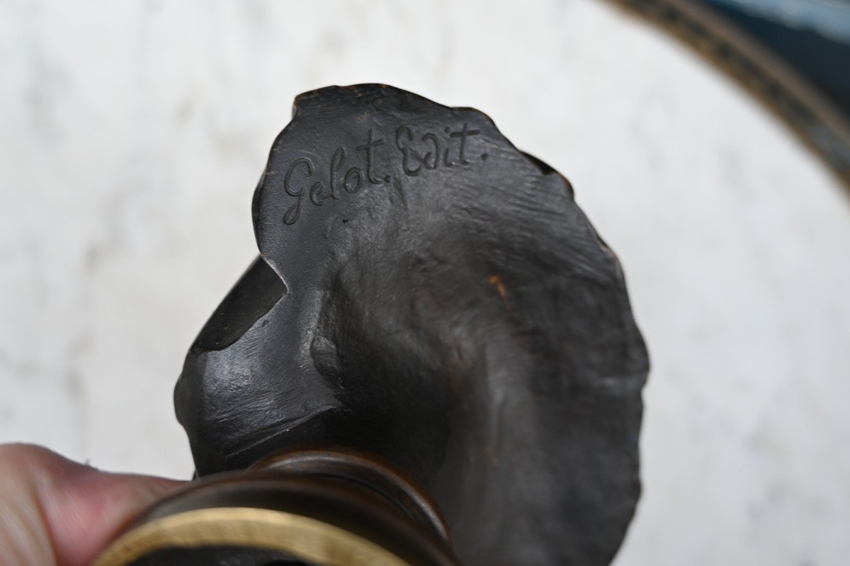 Small Bronze Bust Of A Man In Antique Style After Mathurin Moreau-photo-5