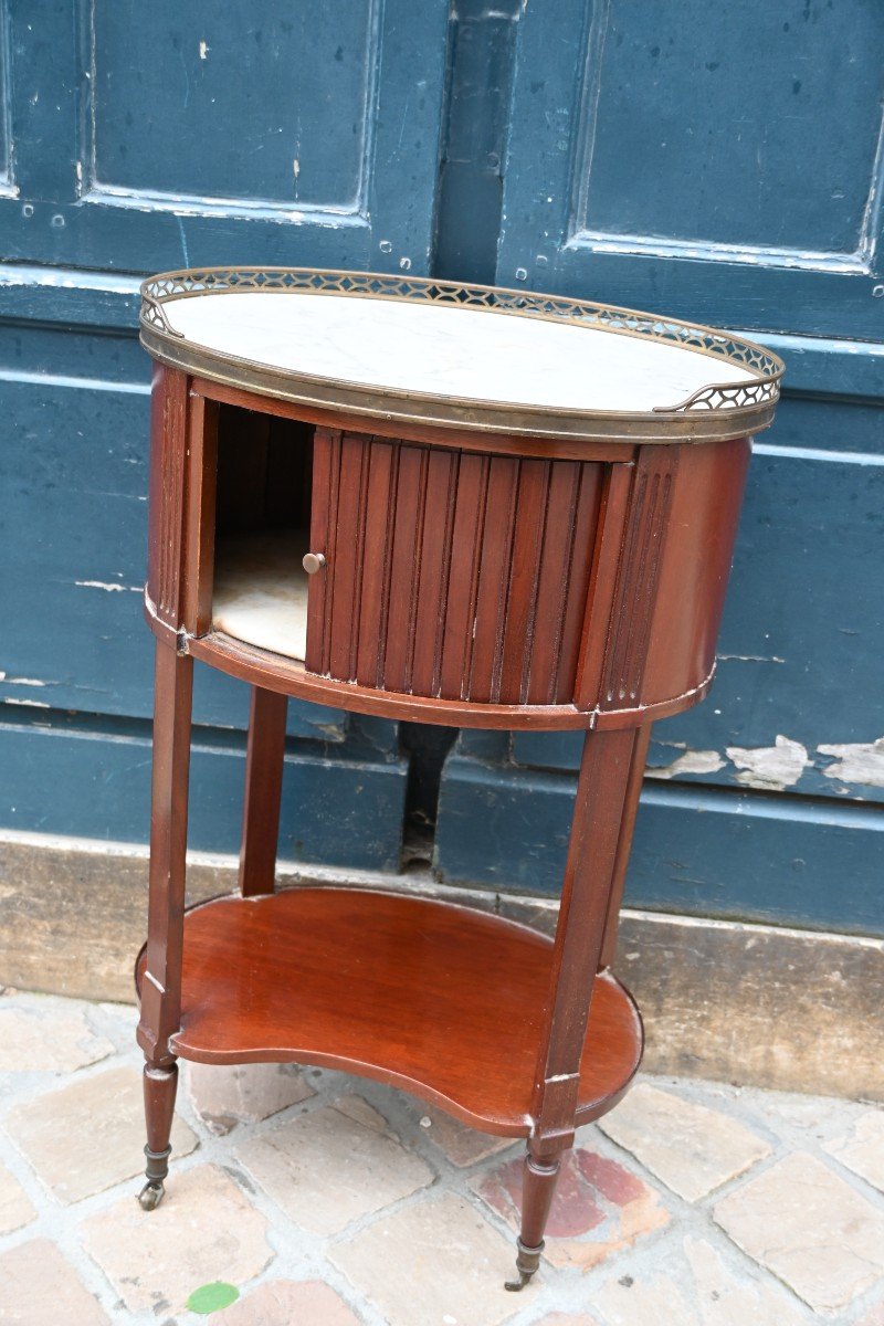 Small Louis XVI Mahogany Drum -photo-2