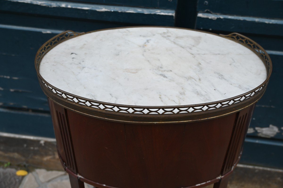 Small Louis XVI Mahogany Drum -photo-4