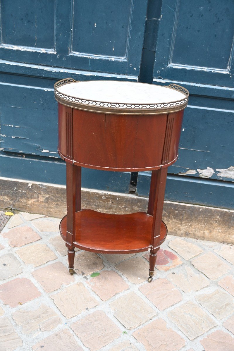 Small Louis XVI Mahogany Drum -photo-5