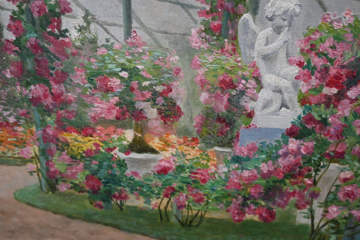 La Serre Aux Fleurs , Huile Sur Toile-photo-4