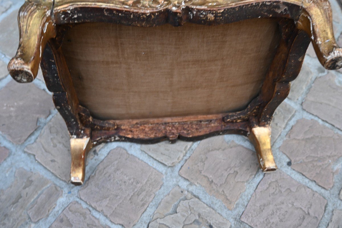 Small Louis XV Style Carved Wooden Stool-photo-1