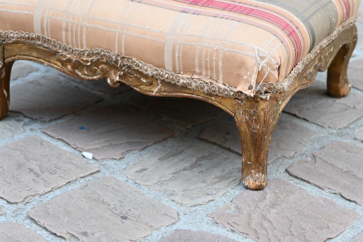 Small Louis XV Style Carved Wooden Stool-photo-3