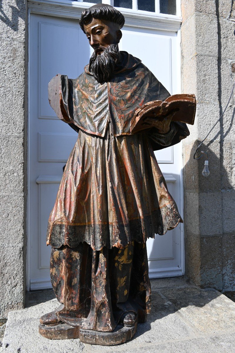 Importante Et Grande Statue D Un Saint , Espagne Fin XVII ,saint Raymond Nonnat-photo-2