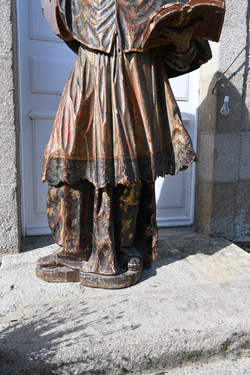 Importante Et Grande Statue D Un Saint , Espagne Fin XVII ,saint Raymond Nonnat-photo-3