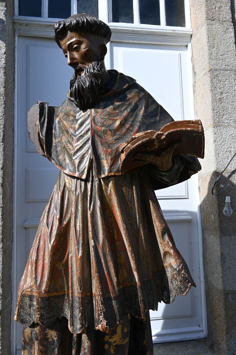 Importante Et Grande Statue D Un Saint , Espagne Fin XVII ,saint Raymond Nonnat-photo-4