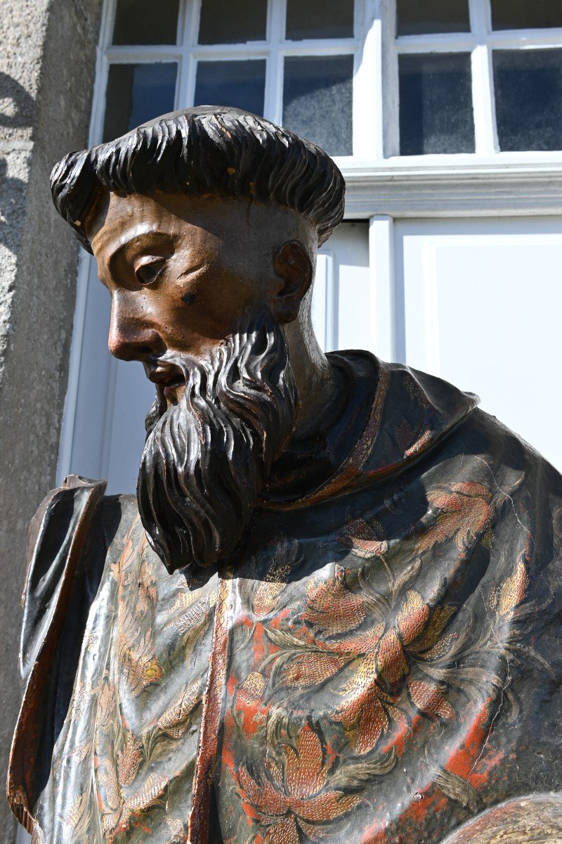 Importante Et Grande Statue D Un Saint , Espagne Fin XVII ,saint Raymond Nonnat-photo-2