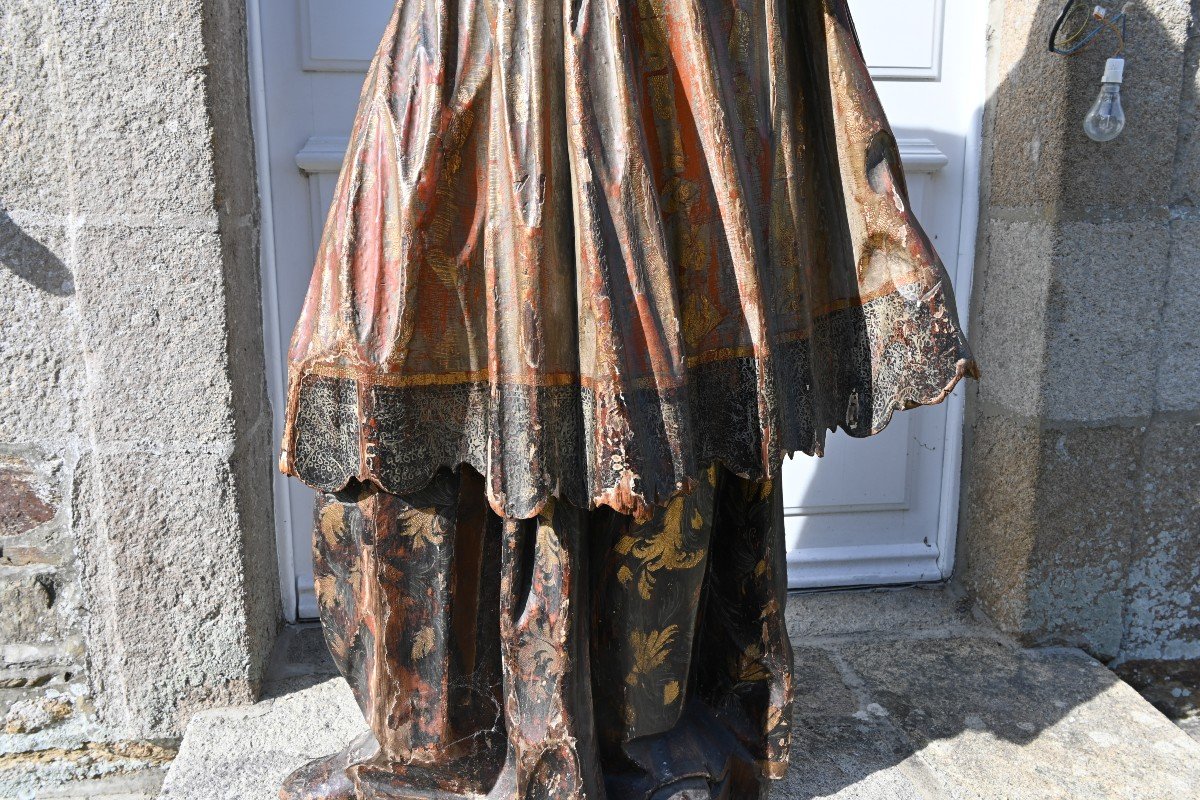 Important And Large Statue Of A Saint, Spain End Of The 17th Century, Saint Raymond Nonnat-photo-4