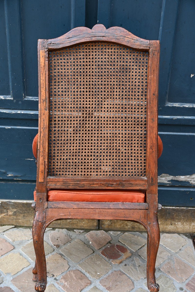 Rare Fauteuil Canné D époque Louis XIV-photo-6