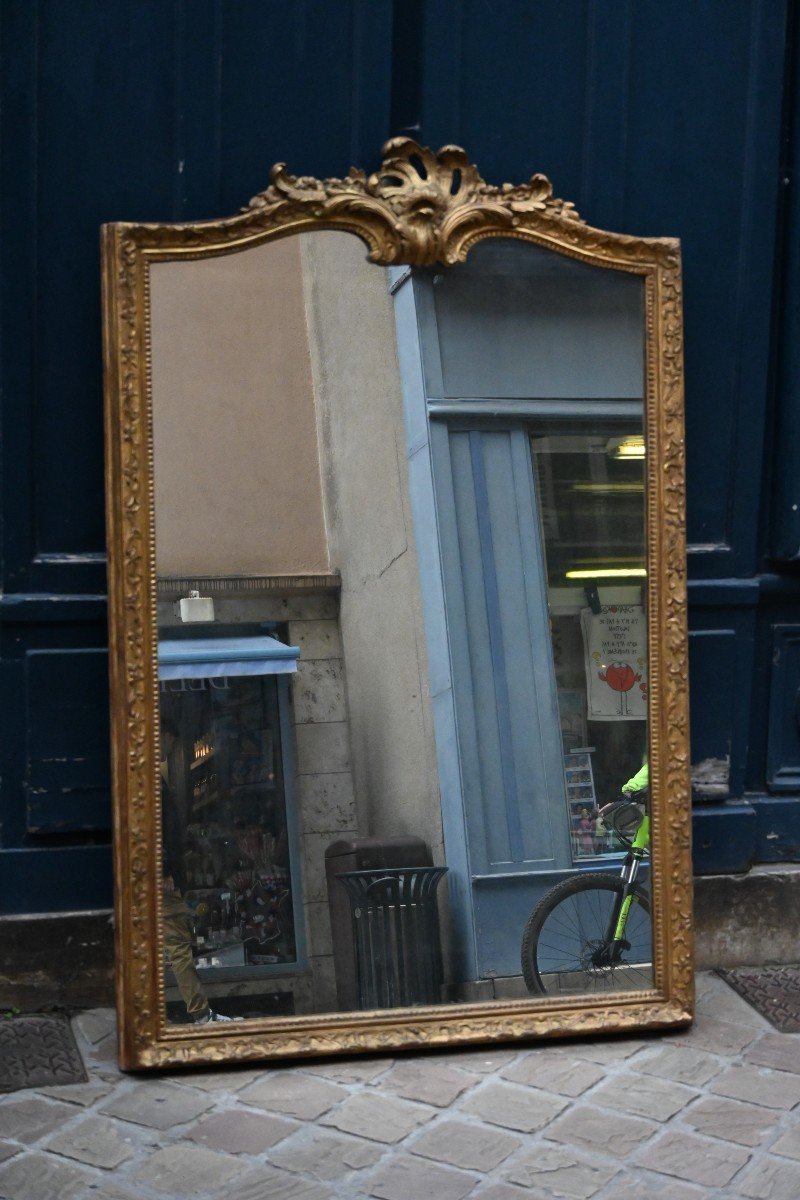 18th Century Regence Period Gilded Wood Mirror-photo-2