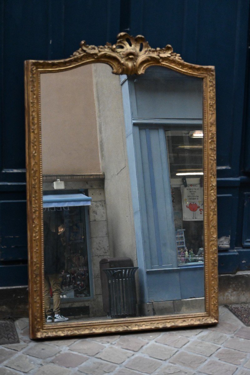 18th Century Regence Period Gilded Wood Mirror-photo-3