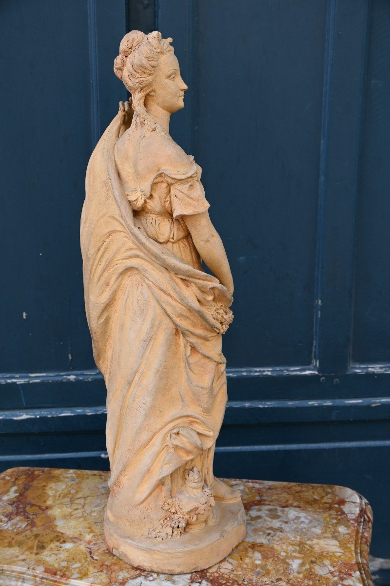 Original 18th Century Terracotta Depicting A Young Woman -photo-4