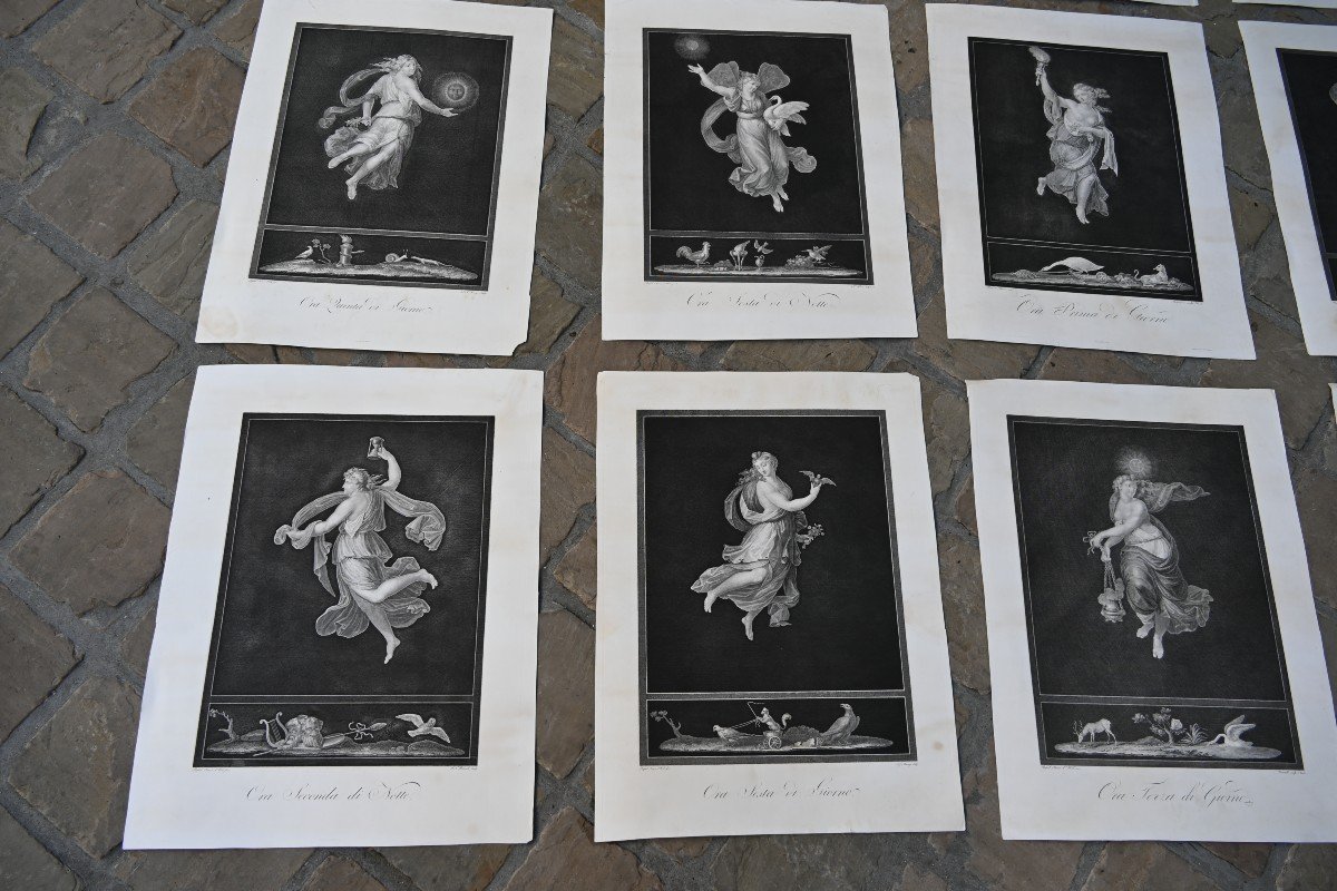 Suite Of 12 Engravings After Raphael: The Hours Of Day And Night XIX-photo-3