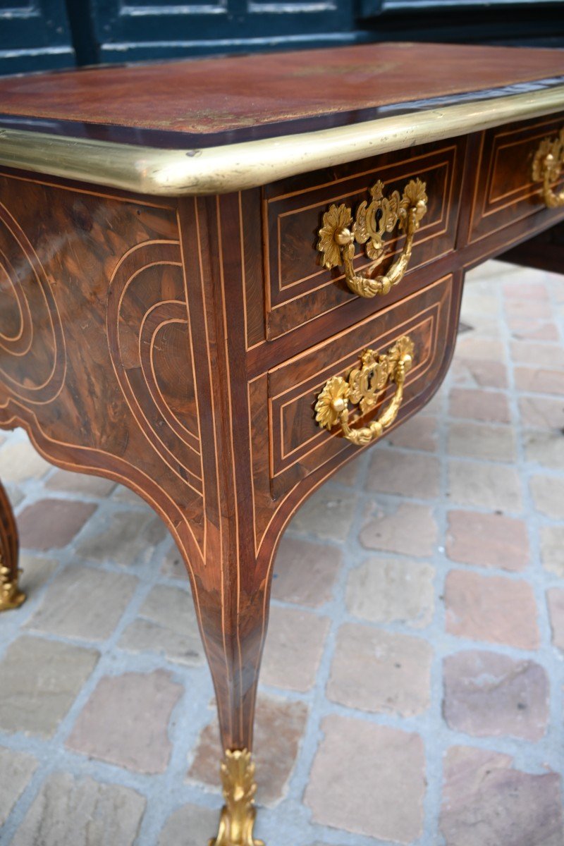 Rare Regence Period Veneer Desk Plat From The 18th Century-photo-2