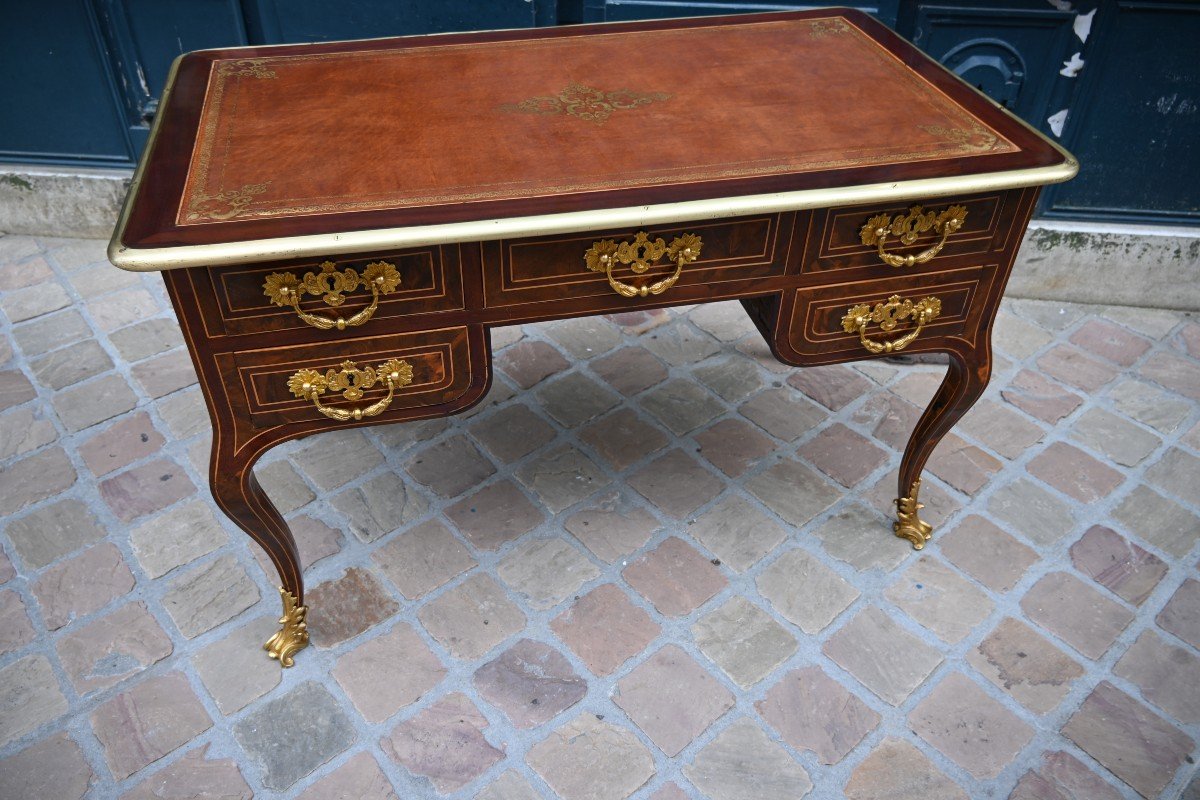 Rare Regence Period Veneer Desk Plat From The 18th Century-photo-4