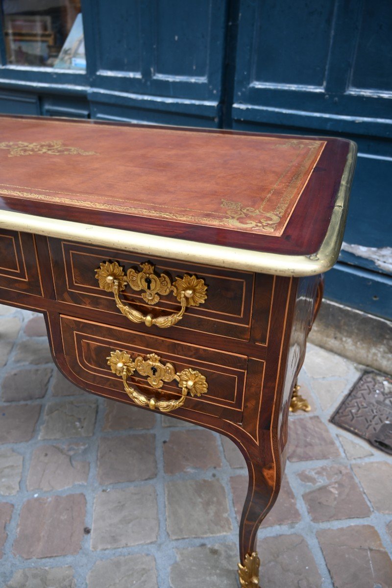 Rare Regence Period Veneer Desk Plat From The 18th Century-photo-3