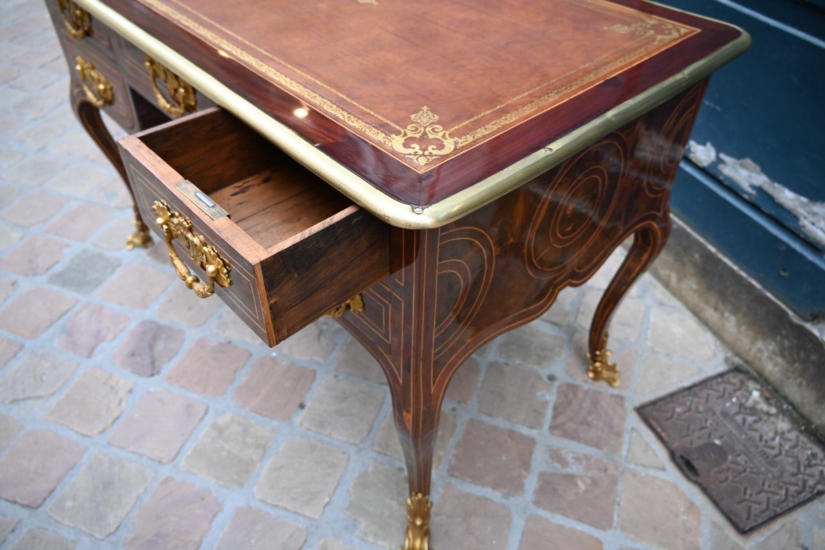 Rare Regence Period Veneer Desk Plat From The 18th Century-photo-4