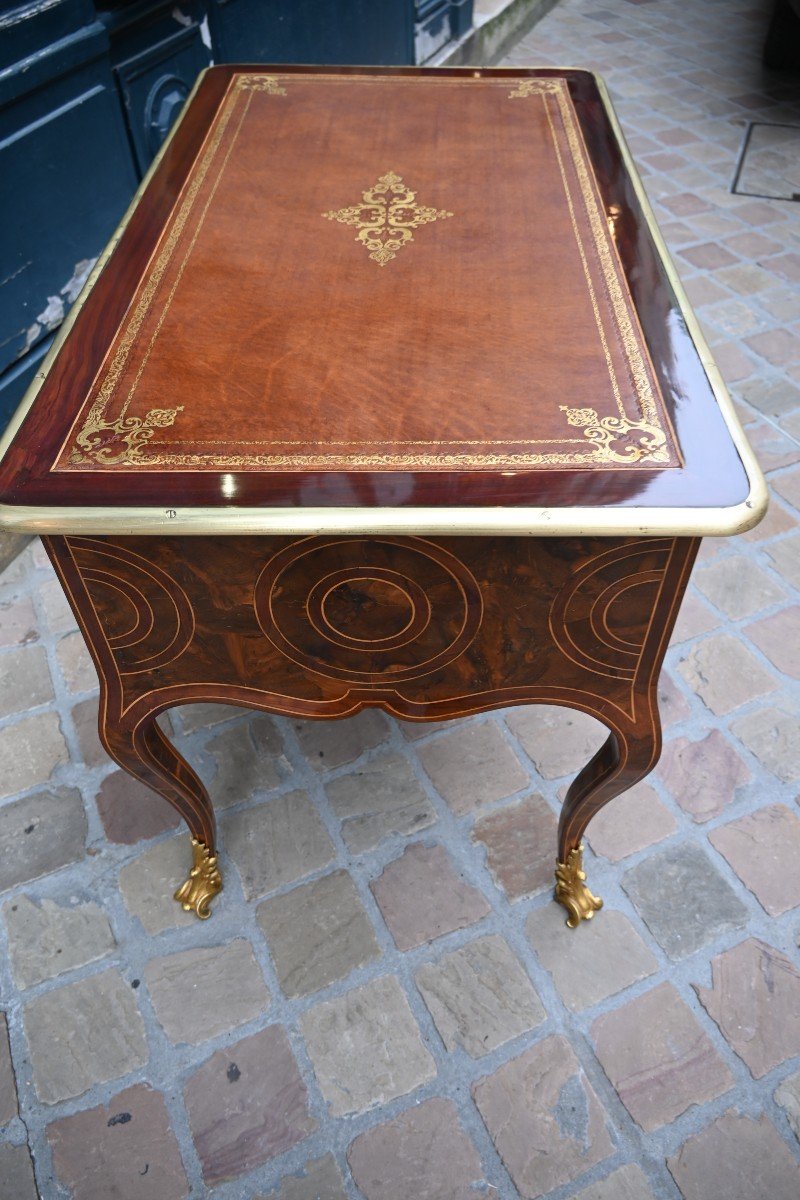 Rare Regence Period Veneer Desk Plat From The 18th Century-photo-6