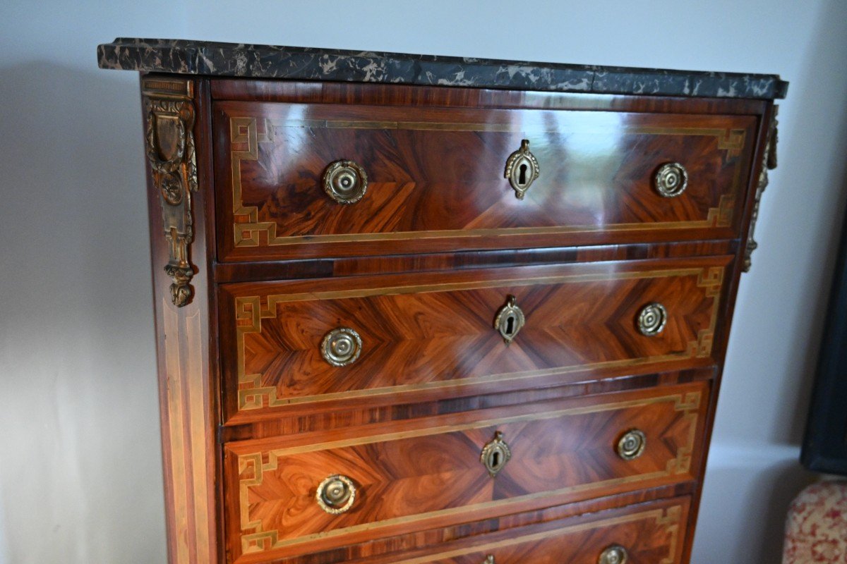 Louis XVI Period Veneer Wood Desk-photo-2