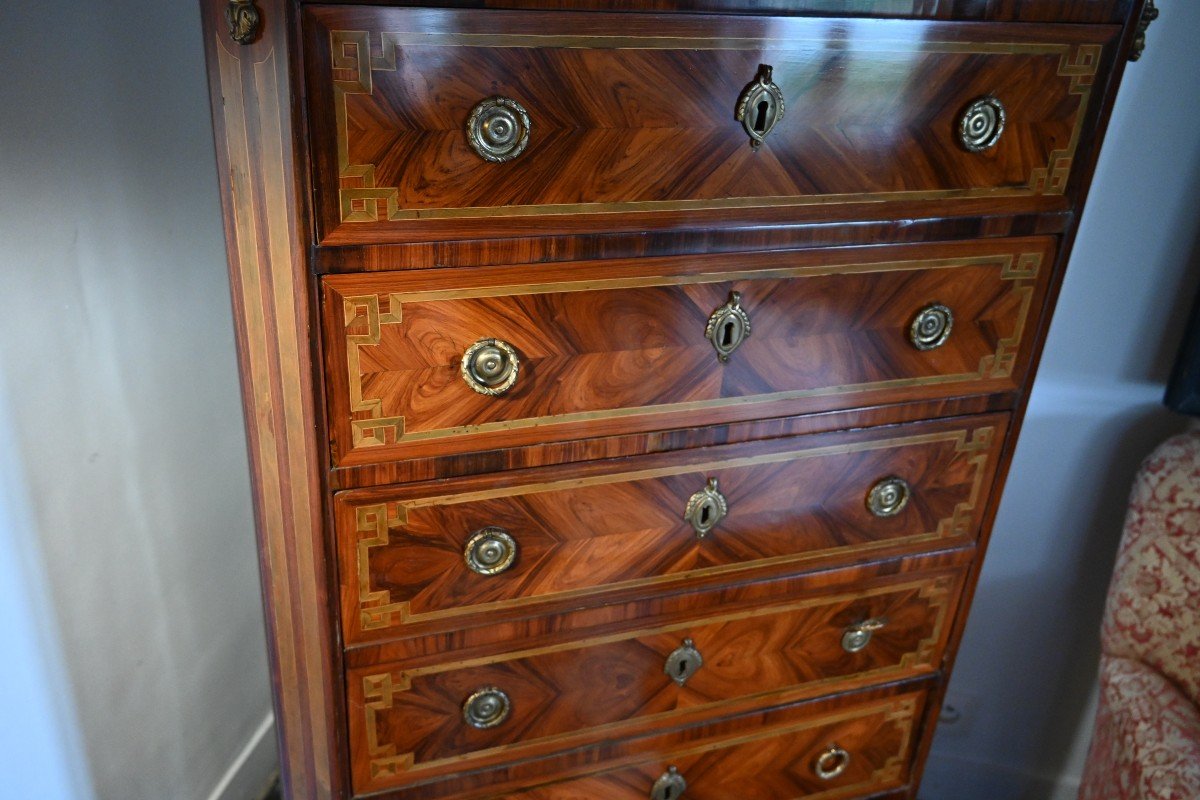 Louis XVI Period Veneer Wood Desk-photo-3