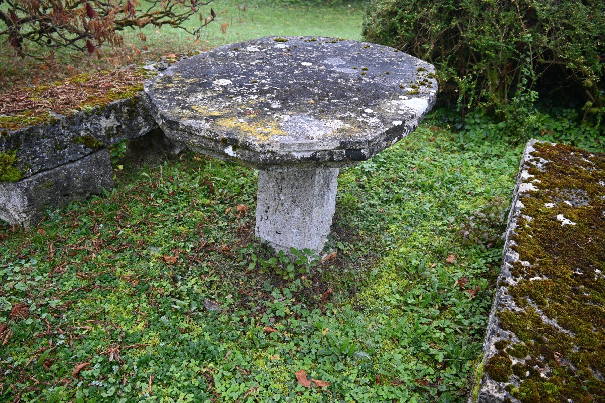 Belle Table De Jardin En Pierre Du XVII -photo-2