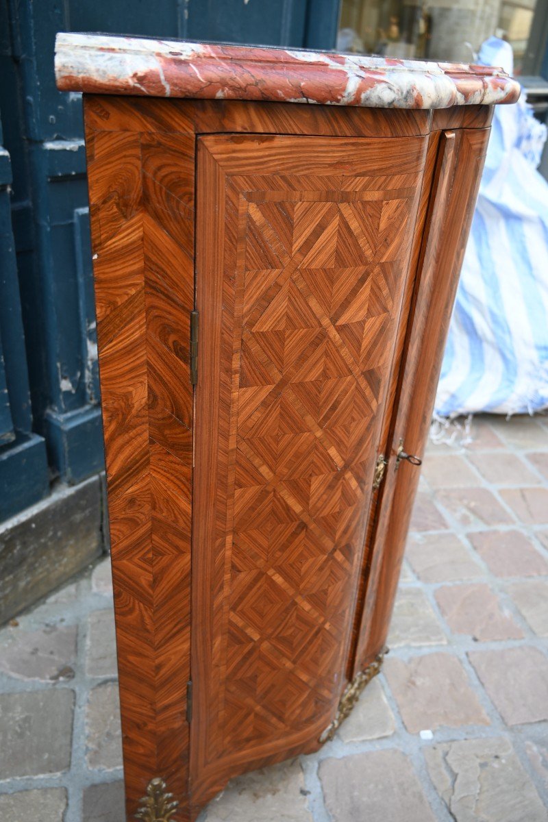 Louis XV Period Double Curved Corner Cupboard Migeon-photo-3