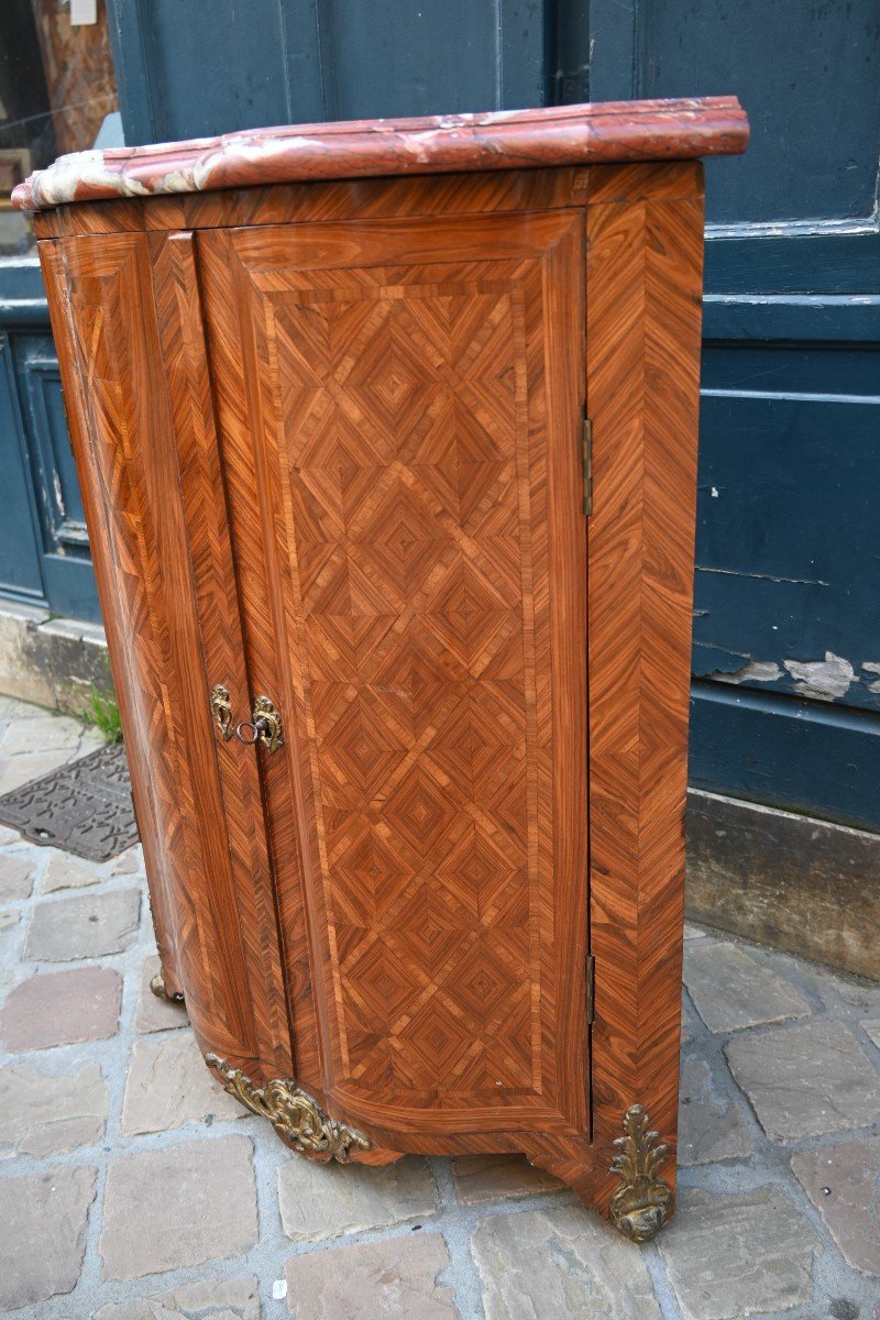 Louis XV Period Double Curved Corner Cupboard Migeon-photo-4