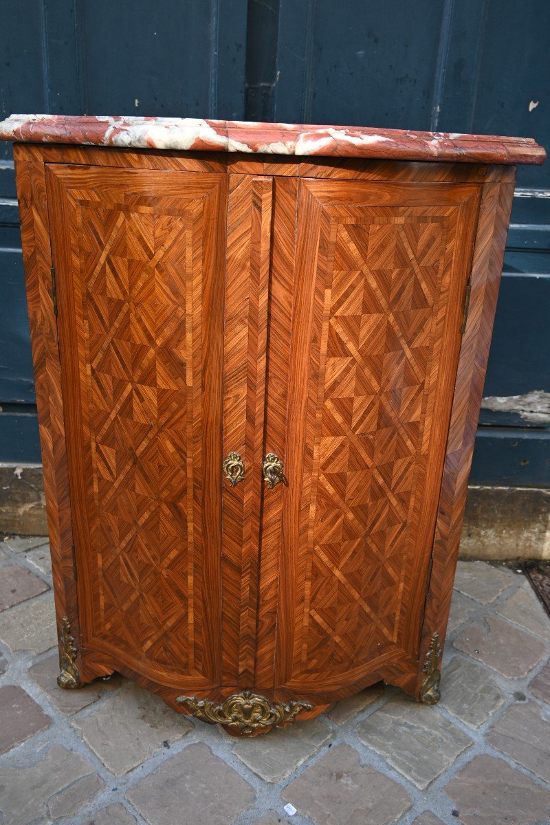 Louis XV Period Double Curved Corner Cupboard Migeon-photo-3