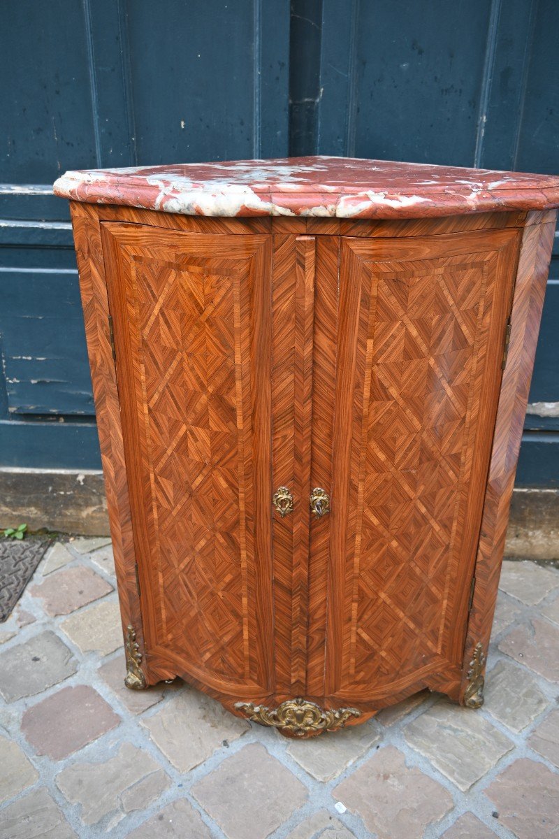 Louis XV Period Double Curved Corner Cupboard Migeon