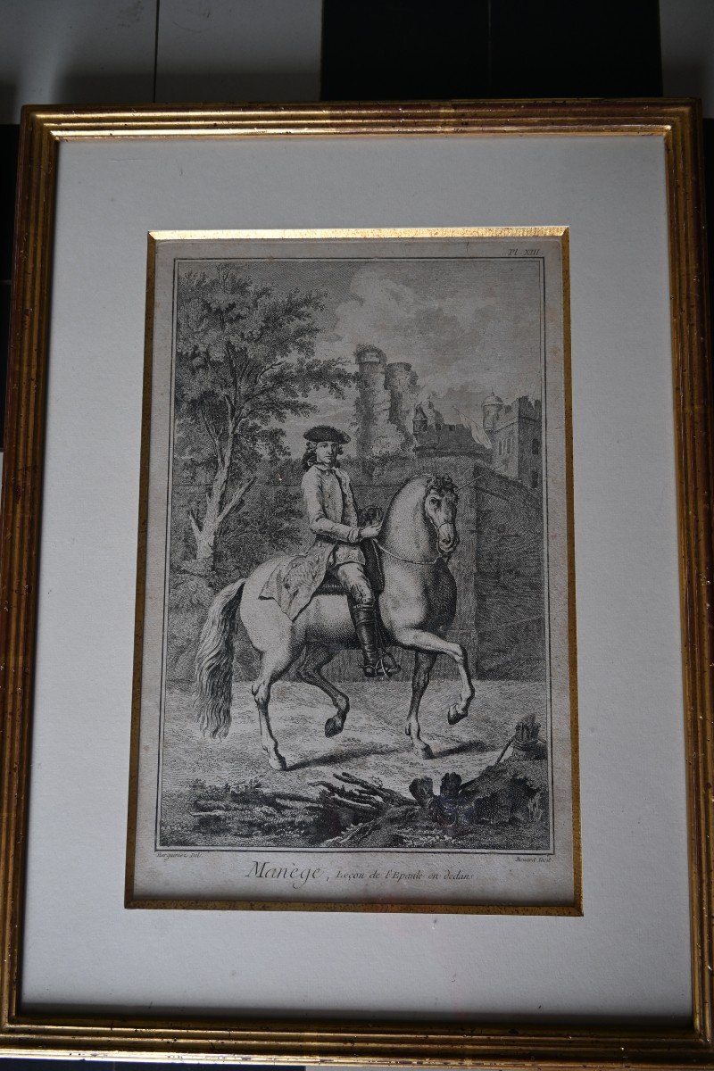 Suite De Trois Gravures Chevaux Et Manège Du XVIII D Après Diderot D Alembert-photo-3