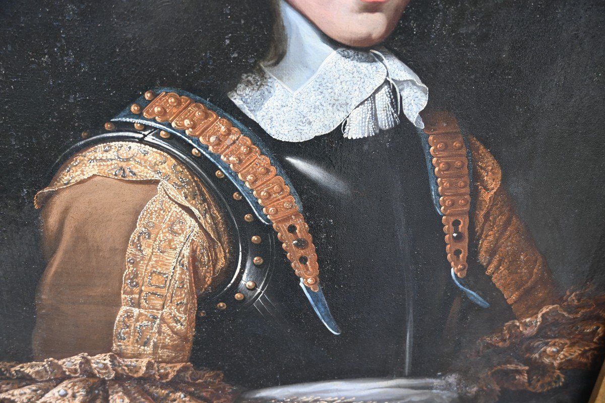 Portrait Of A Man In Armor, 17th Century School-photo-3