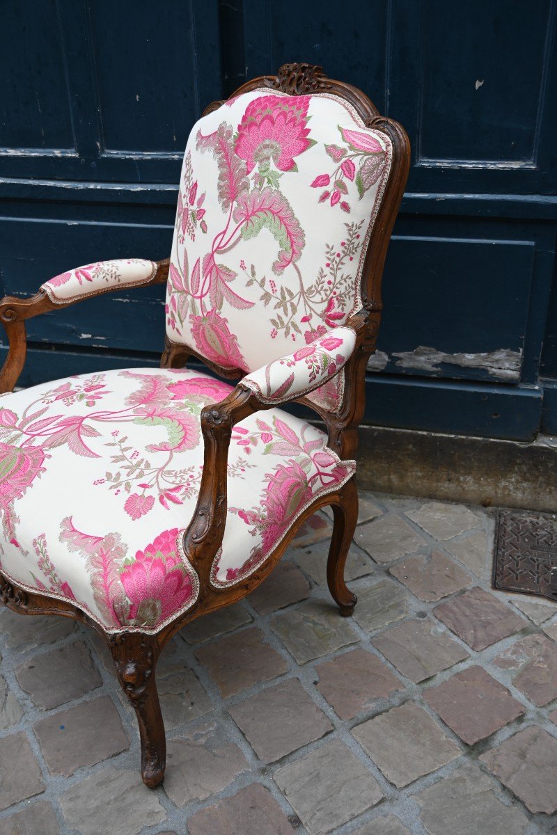 Beau Fauteuil à Dossier Plat D époque Louis XV   Burgat-photo-4