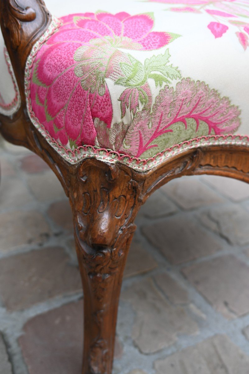 Beau Fauteuil à Dossier Plat D époque Louis XV   Burgat-photo-2